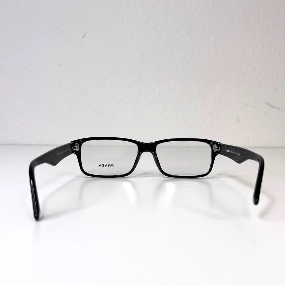 PRADA 55mm Rectangular Optical Glasses Black NEW In Case With Box